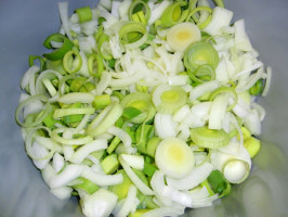 Puerros cortados