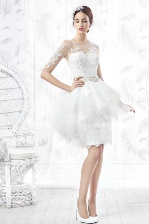 vestido novia corto Valerio Luna
