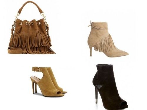 bolsos y botas en ante