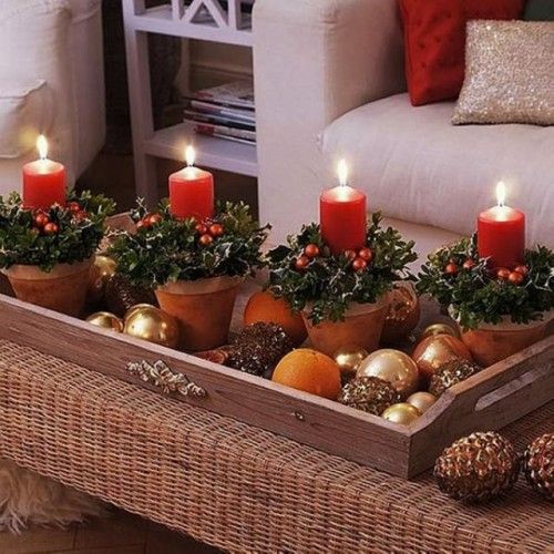 decoración navidad con velas
