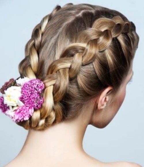 trenzas y flores