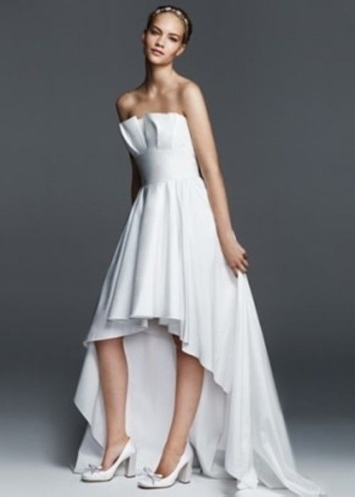 vestido de novia asimétrico