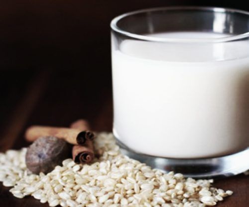 Vaso de leche de arroz